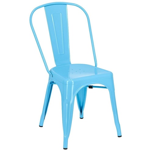 Designerskie Krzesło metalowe industrialne Paris niebieskie D2.Design do kuchni, kawiarni i restauracji.