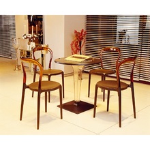 Stylowe Krzesło z tworzywa MR BOBO ciemnoszare/przezroczyste Siesta do salonu, kuchni i restuaracji.