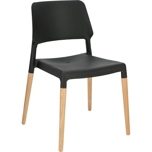 Stylowe Krzesło skandynawskie z tworzywa Cole Czarne Intesi do kuchni, salonu i restauracji.