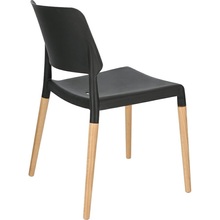 Stylowe Krzesło skandynawskie z tworzywa Cole Czarne Intesi do kuchni, salonu i restauracji.