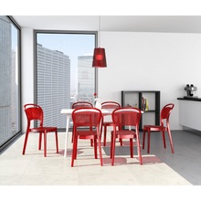 Stylowe Krzesło ażurowe z tworzywa BEE czarne przezroczyste Siesta do salonu, kuchni i restuaracji.