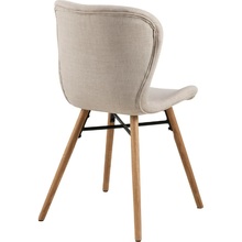 Stylowe Krzesło tapicerowane skandynawskie Batilda Beżowe Actona do kuchni, salonu i restauracji.