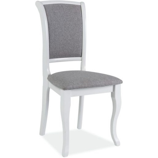 Klasyczne Krzesło drewniane tapicerowane MN-SC szary/biały Signal do kuchni, salonu i jadalni.