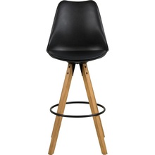 Stylowe Krzesło barowe skandynawskie Dima czarny/dąb Actona do kuchni, restauracji czy kawiarni.
