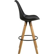 Stylowe Krzesło barowe skandynawskie Dima czarny/dąb Actona do kuchni, restauracji czy kawiarni.