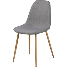 Stylowe Krzesło tapicerowane skandynawskie Wilma szary/dąb Actona do kuchni, salonu i restauracji.