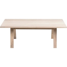 Skandynawski Prostokątny stolik kawowy drewniany A-Line 130x70 dąb bielony Actona do salonu.