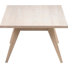 Skandynawski Prostokątny stolik kawowy drewniany A-Line 130x70 dąb bielony Actona do salonu.
