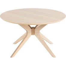 Skandynawski Okrągły stolik kawowy drewniany Duncan 80 dąb bielony Actona do salonu.