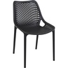 Nowoczesne Krzesło ażurowe z tworzywa AIR czarne Siesta do kuchni, jadalni i salonu.