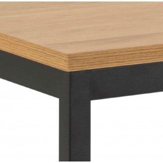 Stylowy Stół industrialny Seaford 160x80 dąb/czarny Actona do kuchni, jadalni i salonu.