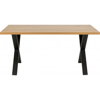 Stylowy Stół industrialny prostokątny Wales Cross 160x90 dąb dziki/czarny Actona do kuchni, jadalni i salonu.