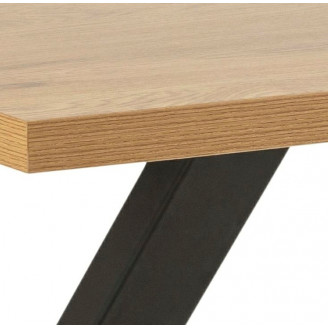 Stylowy Stół industrialny prostokątny Wales Cross 160x90 dąb dziki/czarny Actona do kuchni, jadalni i salonu.
