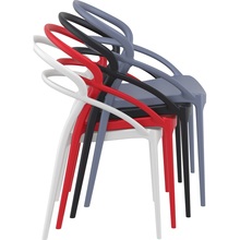 Stylowe Krzesło z tworzywa PIA czerwone Siesta do stołu.