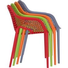 Nowoczesne Krzesło ażurowe z podłokietnikami AIR XL ciemnoszare Siesta do kuchni, jadalni i salonu.