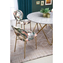Stół okrągły glamour Bonello 120 marmur/złoty Halmar do kuchni, jadalni i salonu.