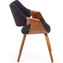 Krzesło drewniane welurowe K396 czarny/orzech Halmar do salonu, kuchni i jadalni.