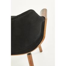 Krzesło drewniane welurowe K396 czarny/orzech Halmar do salonu, kuchni i jadalni.