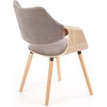 Krzesło drewniane welurowe K396 popiel/jasny dąb Halmar do salonu, kuchni i jadalni.