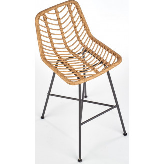 Hoker rattanowy z oparciem H-97 70 Naturalny Halmar do kuchni, restauracji i baru.