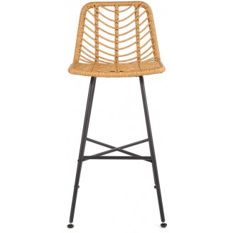 Hoker rattanowy z oparciem H-97 70 Naturalny Halmar do kuchni, restauracji i baru.