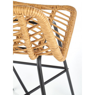Hoker rattanowy z oparciem H-97 70 Naturalny Halmar do kuchni, restauracji i baru.