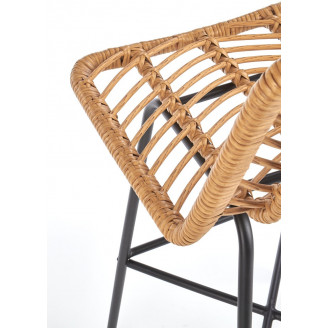 Hoker rattanowy z oparciem H-97 70 Naturalny Halmar do kuchni, restauracji i baru.