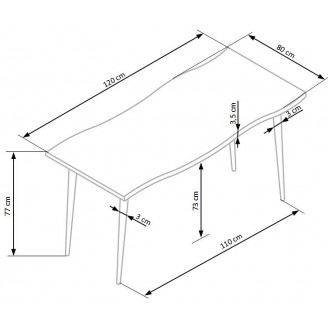 Stół industrialny Larson 120x80 dąb naturalny Halmar do kuchni, jadalni i salonu.