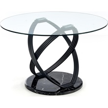 Stół szklany okrągły Optico 122 przeźroczysty Halmar do kuchni, jadalni i salonu.
