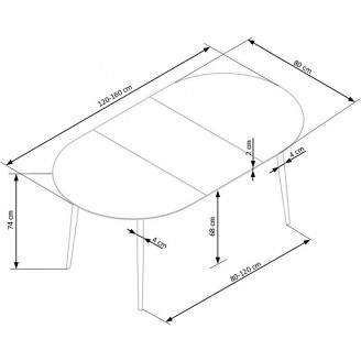Stół rozkładany loft Colorado 120x80 dąb złoty Halmar do jadalni, kuchni i salonu.