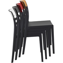 Stylowe Krzesło z tworzywa MOON czarne/bursztynowe przezroczyste Siesta do salonu, kuchni i restuaracji.