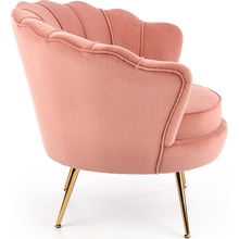 Glamour Fotel welurowy na złotych nogach Amorinito jasno różowy Halmar do salonu, sypialni i poczekalni.