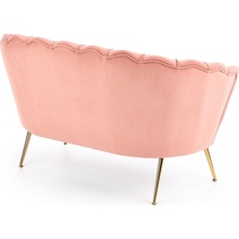 Stylowa Sofa welurowa "Muszla" na złotych nogach Amorinito 133 jasno różowa Halmar do salonu, poczekalni i kawiarni.