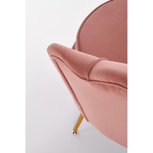 Stylowa Sofa welurowa "Muszla" na złotych nogach Amorinito 133 jasno różowa Halmar do salonu, poczekalni i kawiarni.