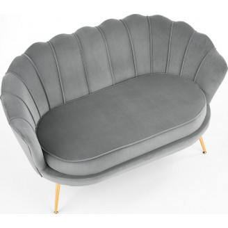 Sofa welurowa 'Muszla' Halmar Amorinito | Szara, Złote Nogi