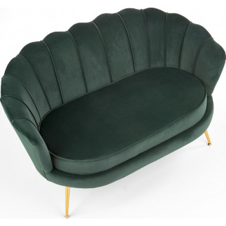 Sofa welurowa Muszla Amorinito | Halmar | Zielona, Złote Nogi