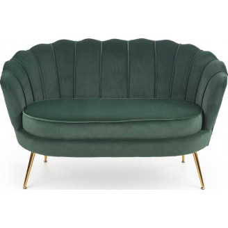 Sofa welurowa Muszla Amorinito | Halmar | Zielona, Złote Nogi