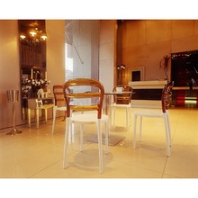 Stylowe Krzesło z tworzywa MISS BIBI czarne/przezroczyste Siesta do salonu, kuchni i restuaracji.
