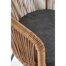 Skandynawskie Krzesło rattanowe z podłokietnikami boho K400 naturalne Halmar do kuchni, salonu i restauracji.