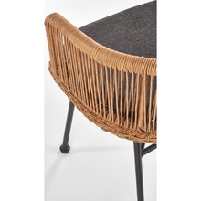 Skandynawskie Krzesło rattanowe z podłokietnikami boho K400 naturalne Halmar do kuchni, salonu i restauracji.