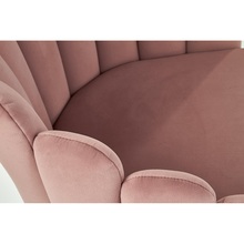 Stylowe Krzesło welurowe z podłokietnikami K410 Velvet różowe Halmar do stołu w jadalni.