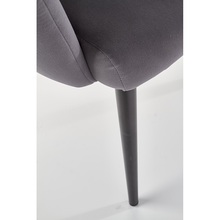 Stylowe Krzesło welurowe z podłokietnikami K410 Velvet popiel Halmar do stołu w jadalni.