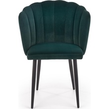 Stylowe Krzesło welurowe "muszla" K386 ciemno zielone Halmar do stołu w jadalni.