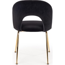 Stylowe Krzesło welurowe na złotych nogach K385 czarne Halmar do stołu w jadalni.