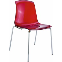Stylowe Krzesło nowoczesne ALLEGRA czerwone przezroczyste Siesta do salonu, kuchni i restuaracji.