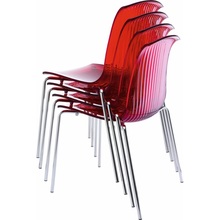 Stylowe Krzesło nowoczesne ALLEGRA bursztynowe przezroczyste Siesta do salonu, kuchni i restuaracji.