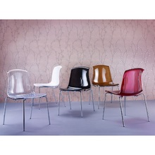 Stylowe Krzesło nowoczesne ALLEGRA czarne przezroczyste Siesta do salonu, kuchni i restuaracji.
