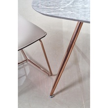Stylowe Krzesło tapicerowane glamour K390 kremowy/różowy złoty Halmar do stołu w jadalni.