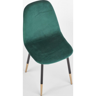 Stylowe Krzesło welurowe glamour K379 ciemno zielone Halmar do stołu w jadalni.