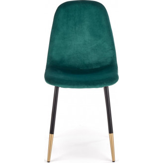 Stylowe Krzesło welurowe glamour K379 ciemno zielone Halmar do stołu w jadalni.